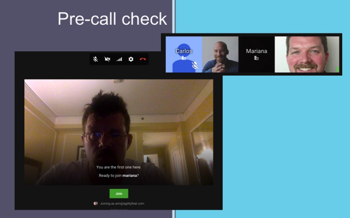 Doing a Pre-call check in Google Hangouts